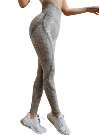 Breathable High-Waist Leggings Grey 