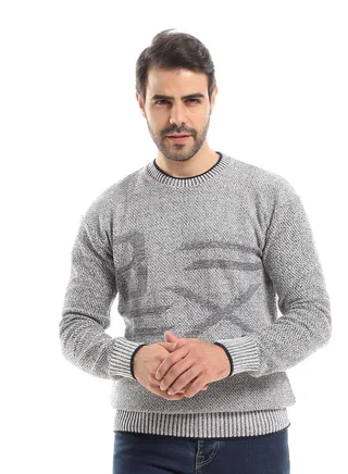 Wool Mens Pullover With Multi Design 