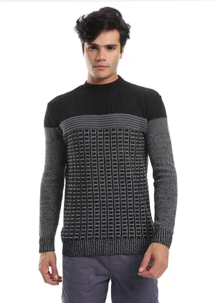 Wool Mens Pullover With Multi Design 