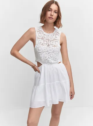 Lace Cut Out Detail Dress 