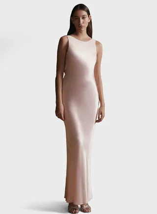 Open Back Satin  Dress 
