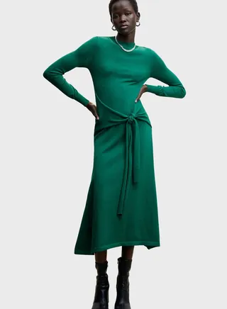 Tie Detail Knitted Dress 