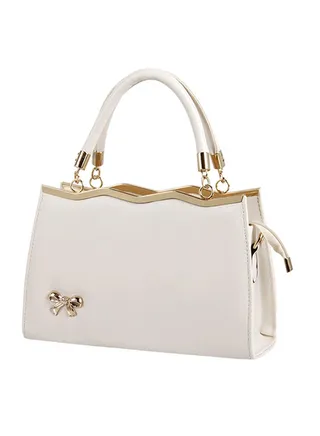 Bow Knot Faddish Sweet Shopper Bag White 