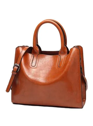 Leather Handbag Brown 