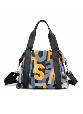 Nylon Tote With Letter Large Capacity For Shoulder Bag Handbag Crossbody Travel Bag 