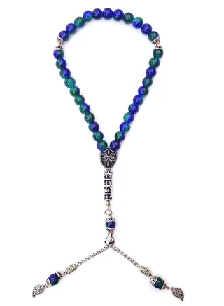 33 Count Muslim Prayer Beads Green/Dark Blue 
