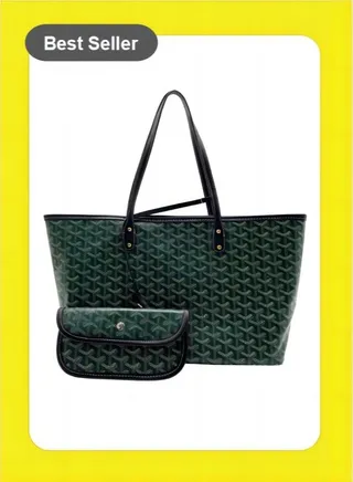 Printed Shopper Tote Green 
