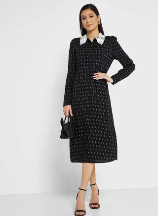 Printed Shirt Dress 