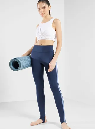 High Waist Stripe Detail Athletic Leggings