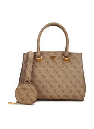 GUESS Womens Alexie Satchel Bag Satchel Bag Brown 