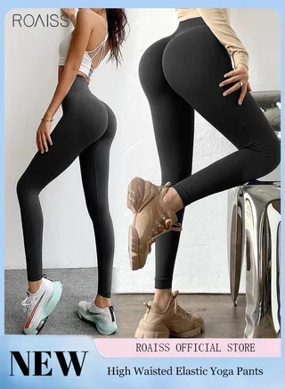 Women's High Waisted Elastic Fitness Pants Comfortable And Breathable Tight Yoga Pants 