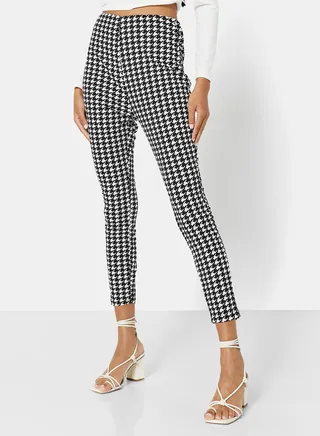 Houndstooth High Rise Leggings Black/White 