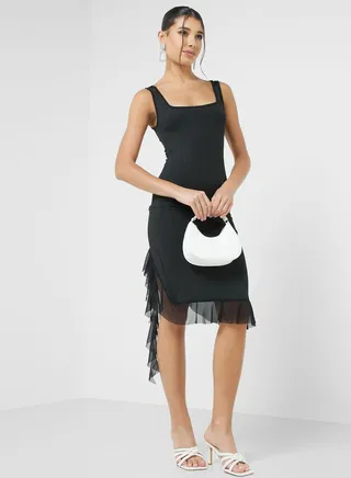 Bodycon Frill Detail Dress
