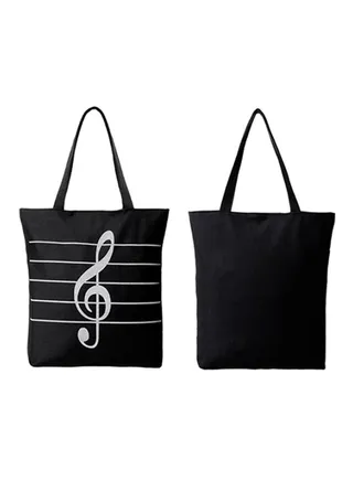 Shopper Musical Tote Bag Black/White 