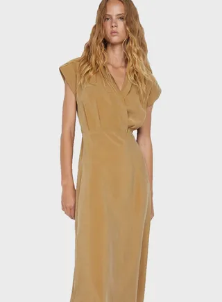 Surplice Neck Belted Dress 
