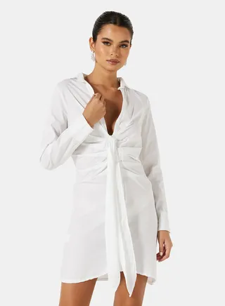 Front Tie Mini Dress 