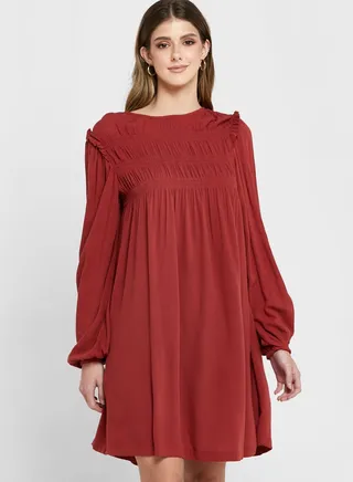 Pleated Yoke Dress 