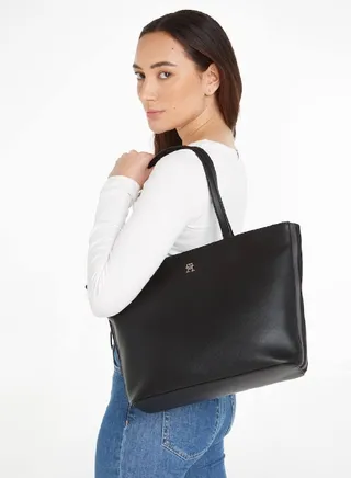 Women's Essential Emblem Tote Bag - Recycled Polyester, Black 