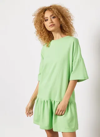 Relaxed Fit Jersey Dress Green 