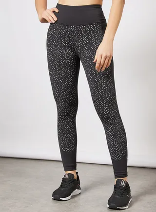 High-Waist Running Leggings Black 