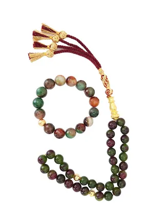 Natural Agate Prayer Beads With Bracelet 