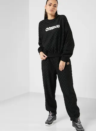 Tonal Racing Checker Sweatpants