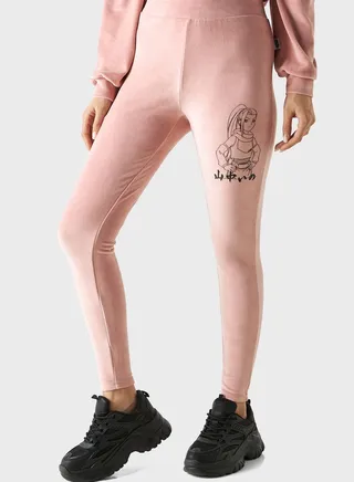 Print Detail High Waist Sweatpants 