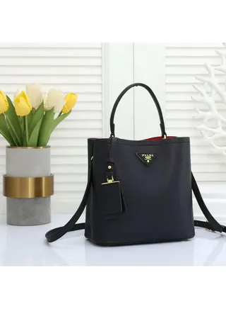 Prada medium black saffiano leather bag 