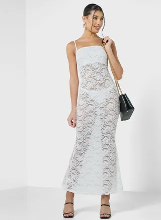 Lace Bodycon Maxi Dress