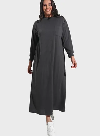 Round Neck Plus Size Dress 