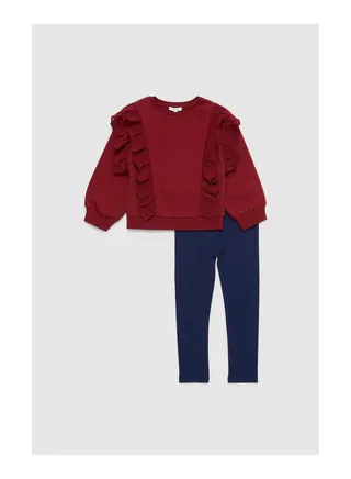 Younger Girl Frill Neck Sweat & Leggings 