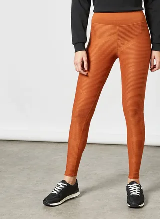 High Waist Training Leggings Brown 