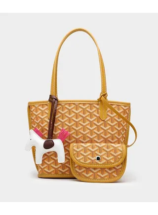 Printed Shopper Small Tote Yellow Pendants Random 
