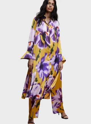 Floral Print Shirt Dress 