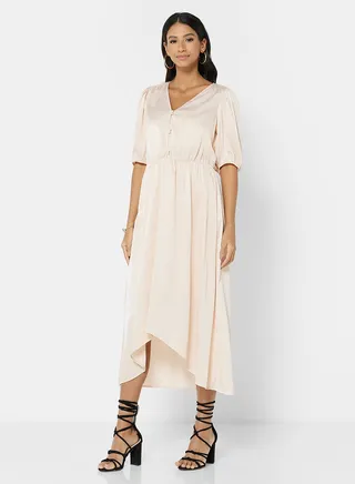 V-Neck Midi Dress Rose Dust 