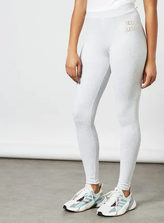 Metallic Logo Leggings Grey 