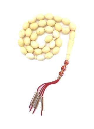 Natural Ivory Amber Sand Oval Prayer Beads 