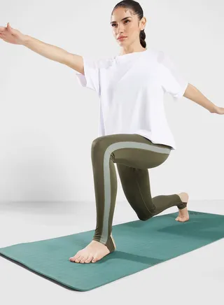 High Waist Stripe Detail Athletic Leggings