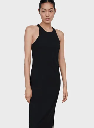 Slit Hem Knitted Dress 