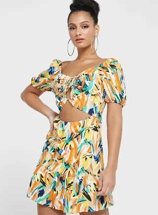 Tie Up Detail Dress 