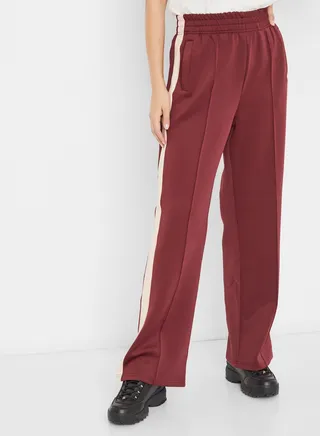 Contrast Side Stripe Track Pants Red 