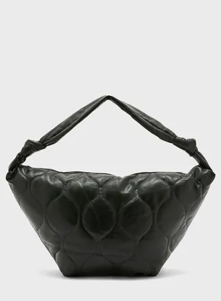 Quilted Puffer Bag With Knot Handle