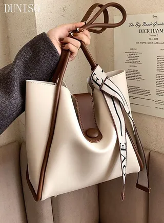 Women's Shoulder Tote Bag  Leather Handbag For Women Retro Large Capacity Messenger Fashionable Travel Hand Bag 