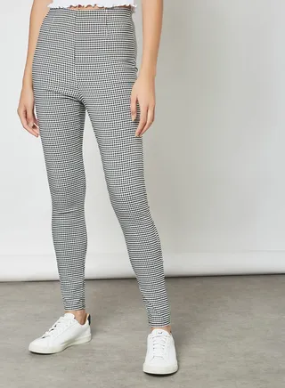 Gingham Print High Rise Leggings Multicolour 