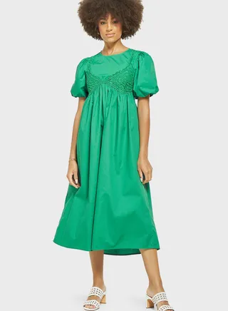 Ballon Sleeve Tiered Dress 