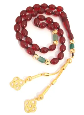 Amber Sand With 18K Gold Plated Beads Bracelet 