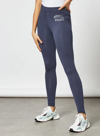 Logo Print Leggings Navy 