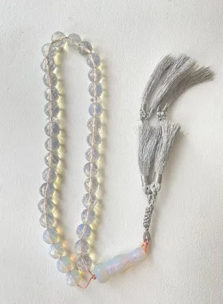 crystal prayer beads rosary clear white 