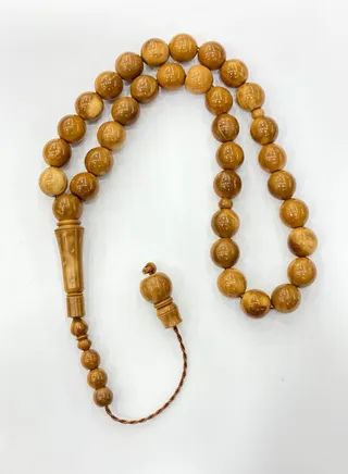 NATURAL KUKA WOOD 12MM ROUND BEADS  MASBAHA PER PIECE 
