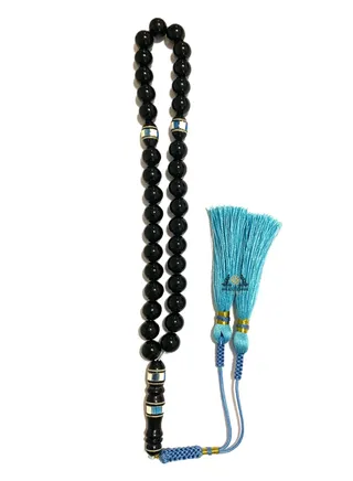 Misbaha 33 Beads Tashib Natural Onyx Stone Kook Prayer Beads Men Accessories Islamic Gift Tesbih 